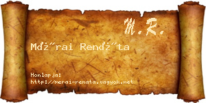 Mérai Renáta névjegykártya